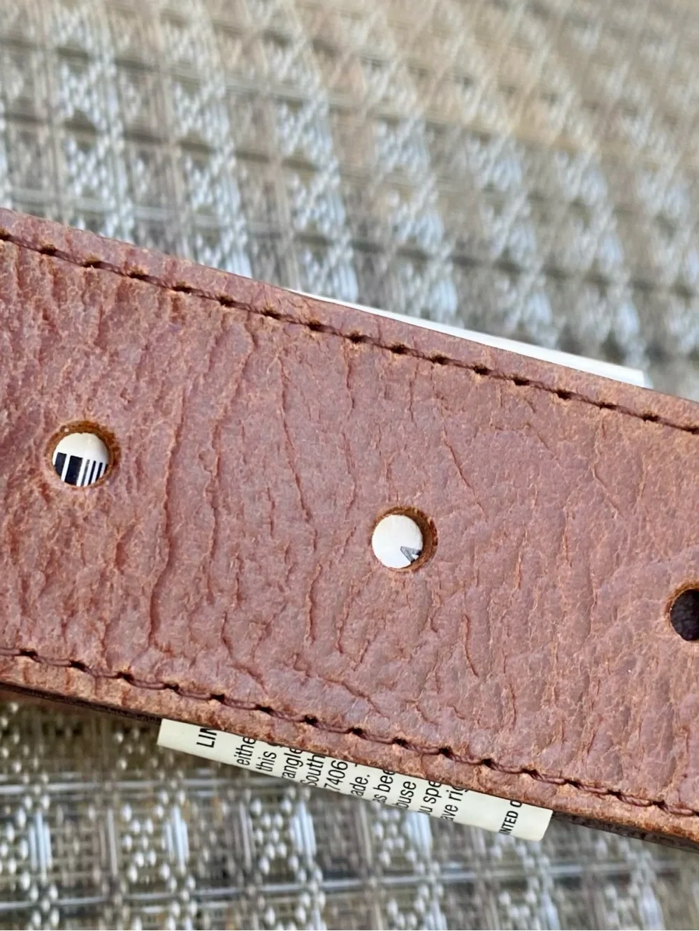 Wrangler Brown Leather Belt with Metal Buckle, New on Hang Tag